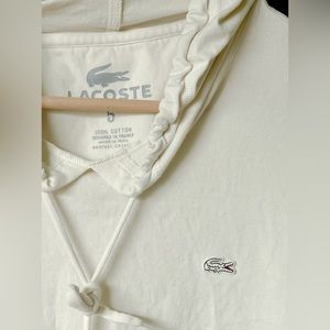 Lacoste Men’s Pullover Sweatshirt Garment Dyed Hoodie Size 5 100% Cotton